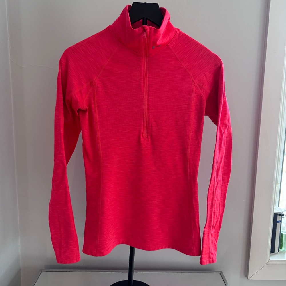 Under Armour HeatGear Orange 1/2 Zip Pullover Athletic Top‎ Women’s Sz S